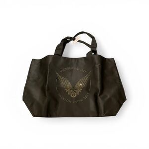 Victoria's Secret Black Tote with Gold Studded Wing Emblem